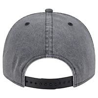 Men's New Era  Charcoal Philadelphia 76ers Throwback Washed Pre-Curved 9FIFTY Snapback Hat