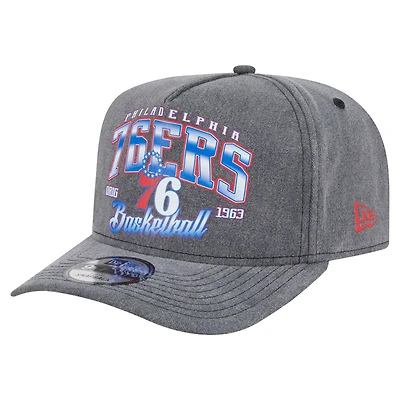 Casquette snapback pré-courbée 9FIFTY des Philadelphia 76ers de New Era pour homme, couleur anthracite