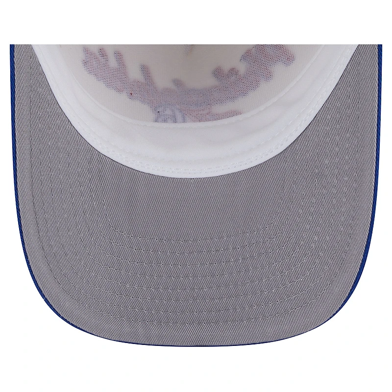 Men's New Era Cream/Royal Philadelphia 76ers Chainstitch 9FIFTY A-Frame Snapback Hat