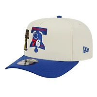 Men's New Era  Cream Philadelphia 76ers Illustrated Mascot 2-Toned Pre-Curved A-Frame 9FIFTY Adjustable Hat