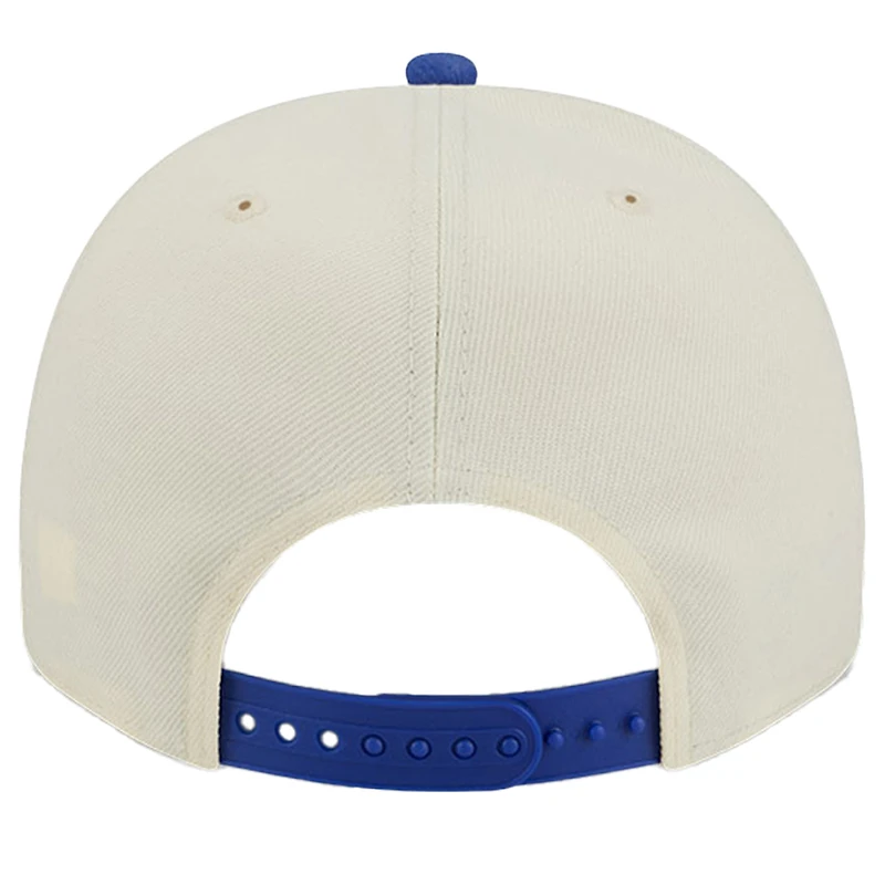 Men's New Era Cream Philadelphia 76ers Illustrated Mascot 2-Toned Pre-Curved A-Frame 9FIFTY Adjustable Hat