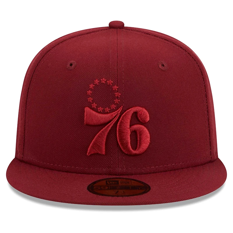 Casquette ajustée New Era Crimson Philadelphia 76ers Color Pack 59FIFTY pour homme