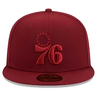 Casquette ajustée New Era Crimson Philadelphia 76ers Color Pack 59FIFTY pour homme