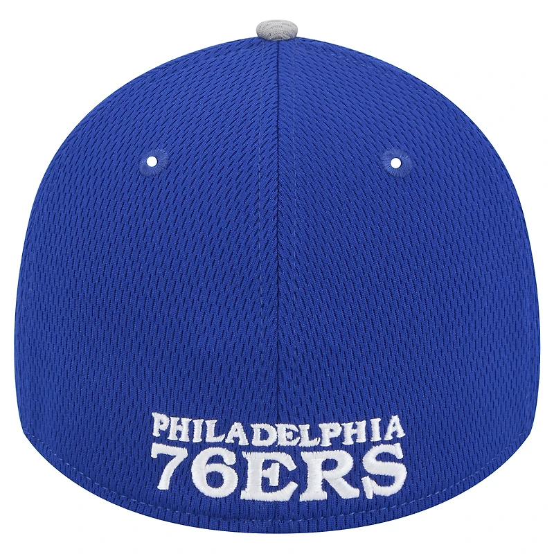 Men's New Era Gray/Royal Philadelphia 76ers Active Trim 39THIRTY Flex Hat