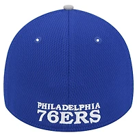 Men's New Era Gray/Royal Philadelphia 76ers Active Trim 39THIRTY Flex Hat