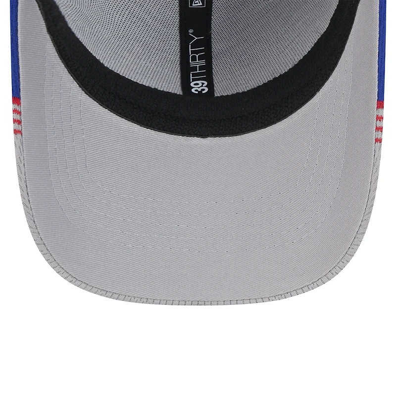 Men's New Era Gray/Royal Philadelphia 76ers Active Trim 39THIRTY Flex Hat