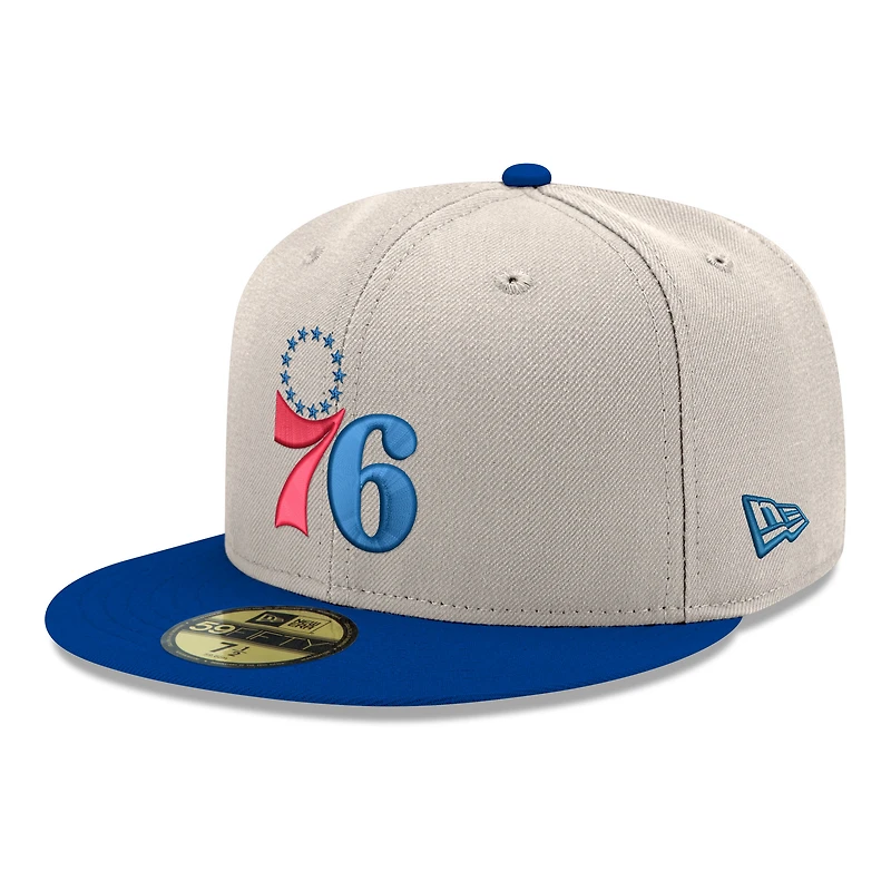 Casquette ajustée New Era 59FIFTY chromée Philadelphia 76ers grise et bleue pour homme