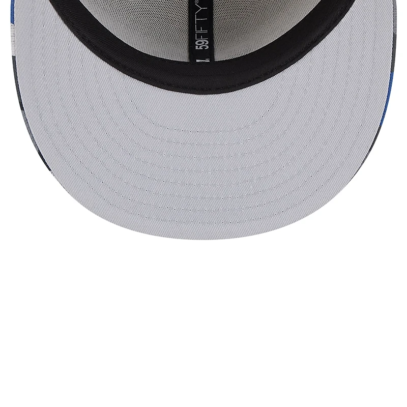 Men's New Era Gray Philadelphia 76ers Active Color Camo Visor 59FIFTY Fitted Hat
