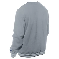 Men's New Era Gray Philadelphia 76ers Chenille Cross Over Pullover Sweatshirt