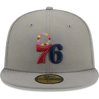 Men's New Era Gray Philadelphia 76ers Color Pack 59FIFTY Fitted Hat