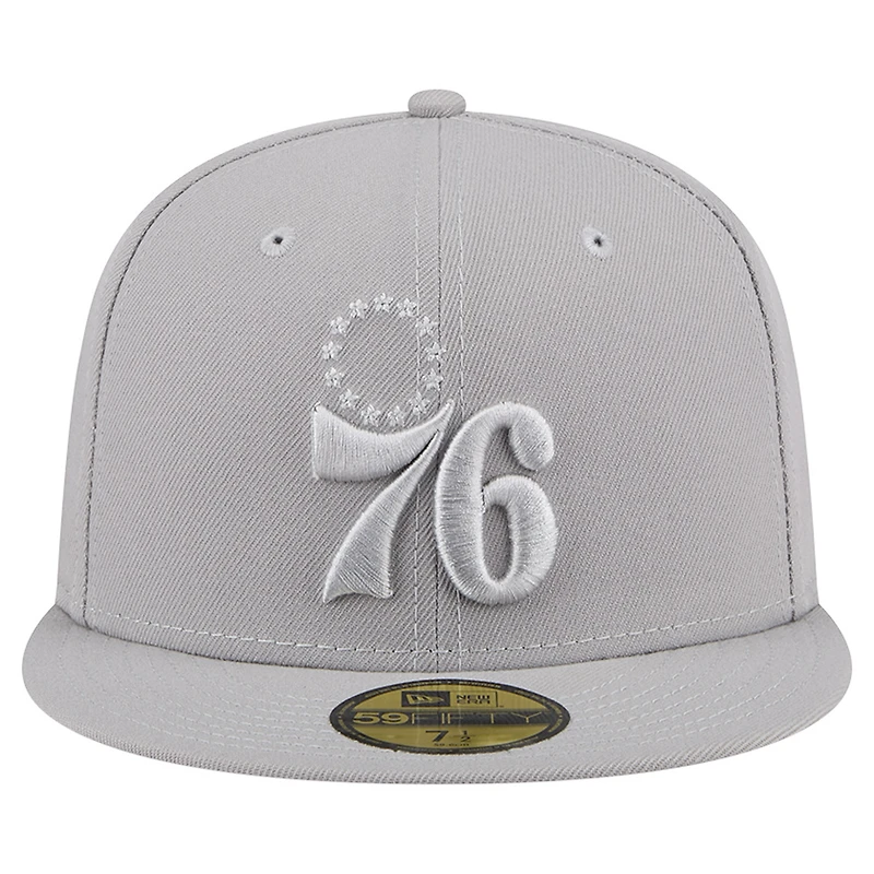 Men's New Era Gray Philadelphia 76ers Color Pack 59FIFTY Fitted Hat