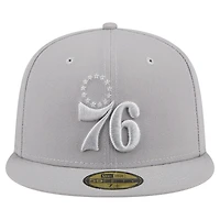 Men's New Era Gray Philadelphia 76ers Color Pack 59FIFTY Fitted Hat