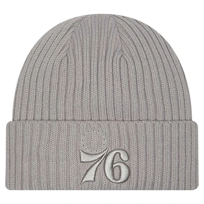Bonnet en tricot à revers Philadelphia 76ers gris New Era pour homme