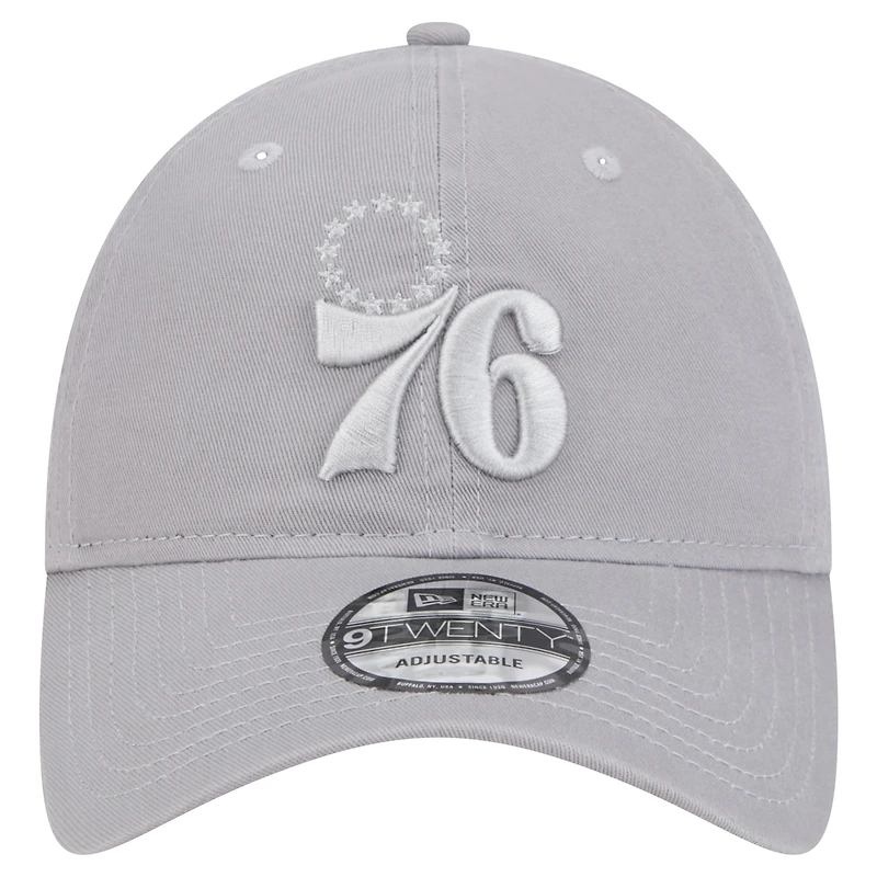 Men's New Era Gray Philadelphia 76ers Tonal 9TWENTY Adjustable Hat