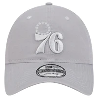 Men's New Era Gray Philadelphia 76ers Tonal 9TWENTY Adjustable Hat