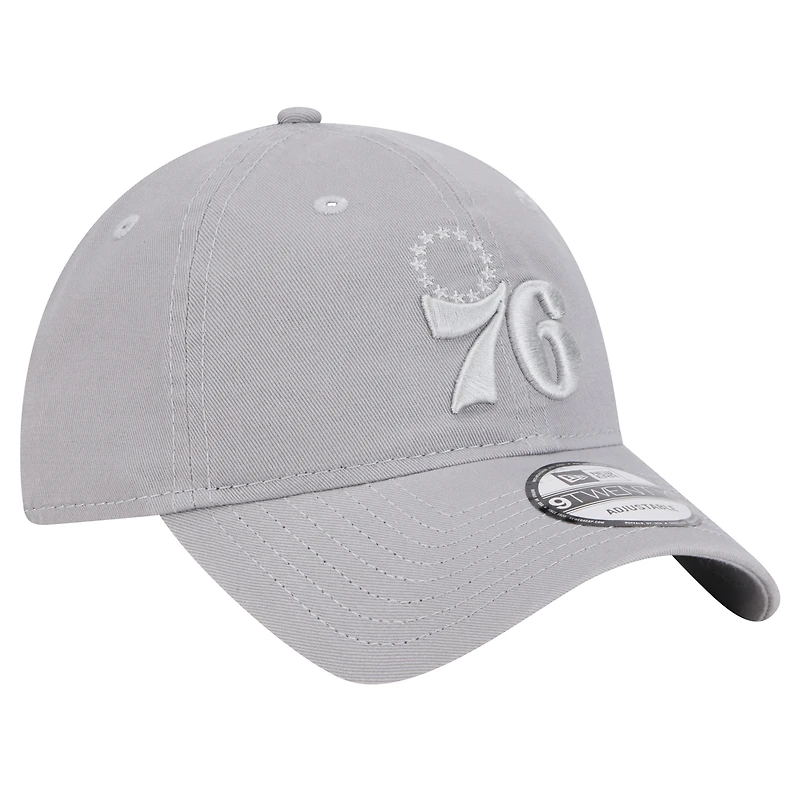 Men's New Era Gray Philadelphia 76ers Tonal 9TWENTY Adjustable Hat