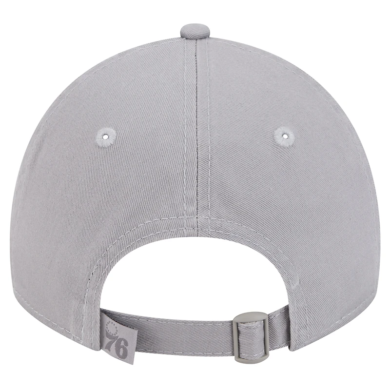 Men's New Era Gray Philadelphia 76ers Tonal 9TWENTY Adjustable Hat
