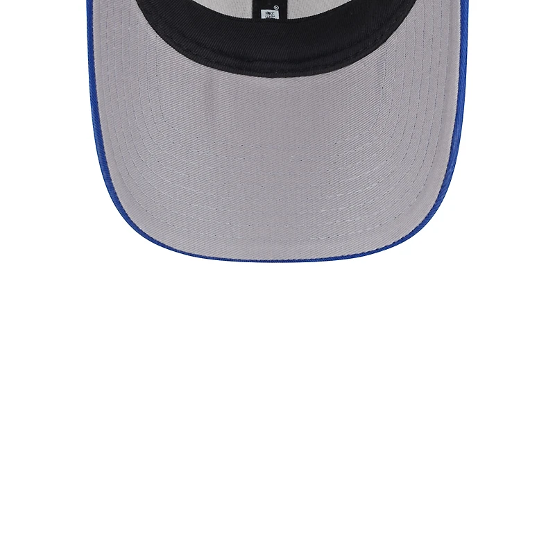 Casquette réglable 9FORTY Throwback Patch Trucker 9FORTY Kaki/Royal Philadelphia 76ers New Era pour hommes