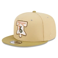 Casquette Snapback Repreve 9FIFTY New Era pour hommes, beige/marron clair, Philadelphia 76ers Green Collection
