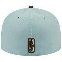 Casquette ajustée bicolore 59FIFTY des Philadelphia 76ers New Era pour homme, bleu clair/marron