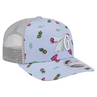 Men's New Era Light Blue/Gray Philadelphia 76ers Adventure Aloha Pattern 9SEVENTY Stretch-Snap Hat
