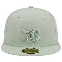 Men's New Era Light Green Philadelphia 76ers Sage Color Pack 59FIFTY Fitted Hat