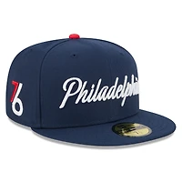 Men's New Era Navy Philadelphia 76ers 2025/26 City Edition 59FIFTY Fitted Hat
