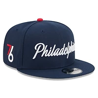 Casquette snapback New Era bleu marine Philadelphia 76ers 2025/26 City Edition 9FIFTY pour homme