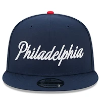 Men's New Era Navy Philadelphia 76ers 2025/26 City Edition 9FIFTY Snapback Hat