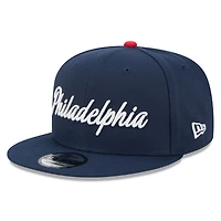 Casquette snapback New Era bleu marine Philadelphia 76ers 2025/26 City Edition 9FIFTY pour homme