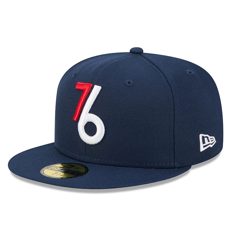 Casquette ajustée New Era bleu marine Philadelphia 76ers 2025/26 City Edition Alternate 59FIFTY pour homme