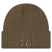 Men's New Era Olive Philadelphia 76ers Color Pack Cuffed Knit Hat