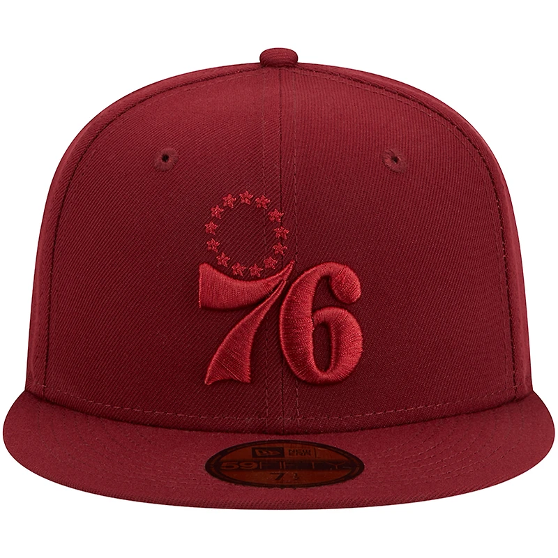 Casquette ajustée 59FIFTY New Era pour hommes des Philadelphia 76ers Color Pack rouge