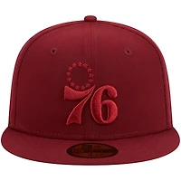 Casquette ajustée 59FIFTY New Era pour hommes des Philadelphia 76ers Color Pack rouge
