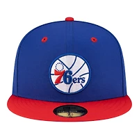 Men's New Era  Royal/Red Philadelphia 76ers 80s Throwback 59FIFTY Fitted Hat