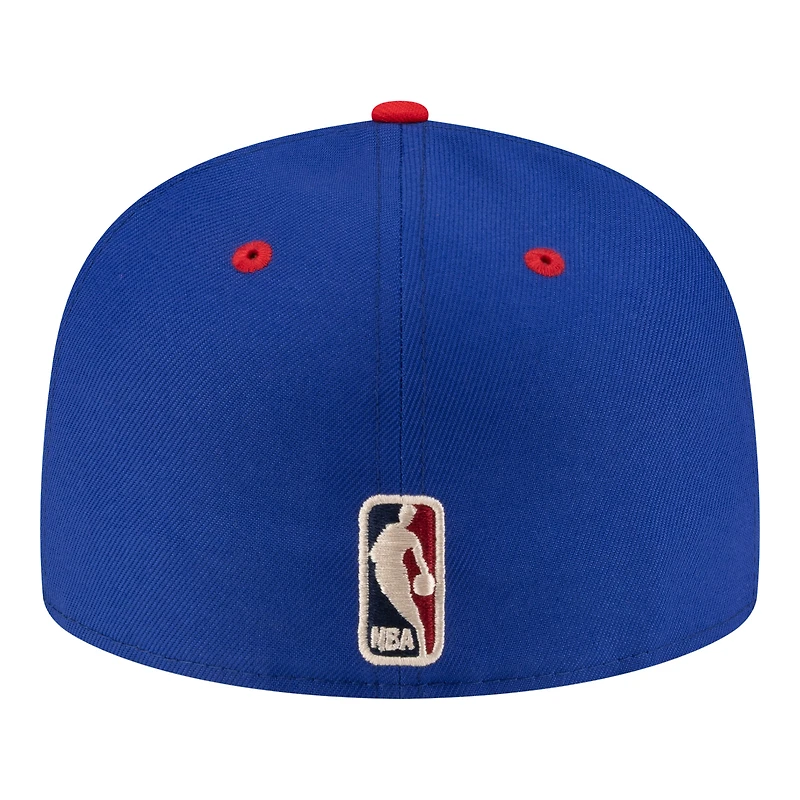 Casquette ajustée New Era 59FIFTY pour homme, bleu roi/rouge, Philadelphia 76ers, style années 80.