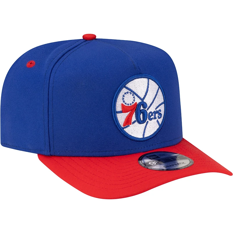 Men's New Era  Royal/Red Philadelphia 76ers 80s Throwback A-Frame 9FIFTY Snapback Hat