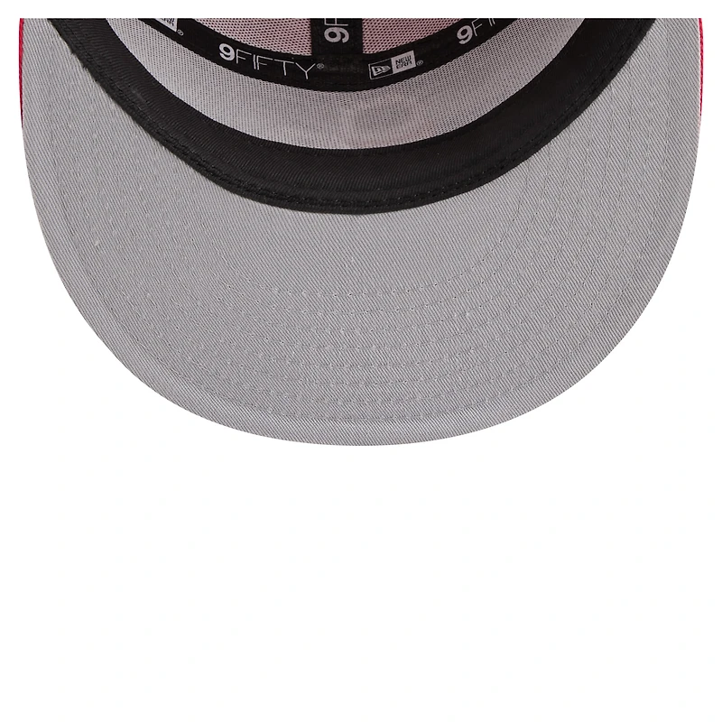 Casquette snapback 9FIFTY d'extérieur à panneau fendu New Era pour homme, bleu royal/rouge, des Philadelphia 76ers
