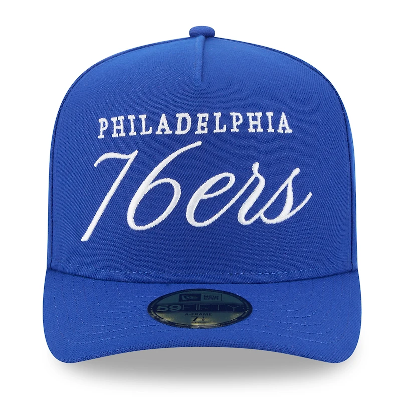 Casquette ajustée New Era Royal Philadelphia 76ers 2025 NBA Draft 59FIFTY pour homme