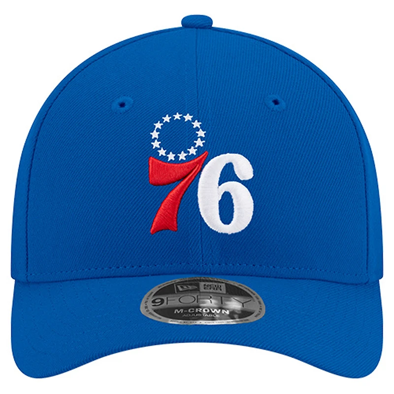 Casquette New Era Royal Philadelphia 76ers 9FORTY Stock M-Crown pour homme