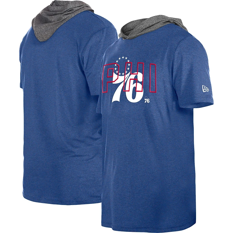 Men's New Era Royal Philadelphia 76ers Active Hoodie T-Shirt