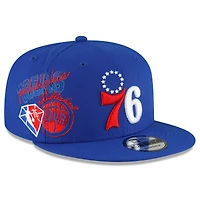 New Era Royal Philadelphia 76ers - Casquette arrière réglable 9FIFTY Snapback pour homme