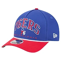 Casquette ajustable New Era Royal Philadelphia 76ers Bold Arch COOLERA 9FORTY A-Frame M-Crown pour homme