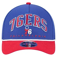 Casquette ajustable New Era Royal Philadelphia 76ers Bold Arch COOLERA 9FORTY A-Frame M-Crown pour homme