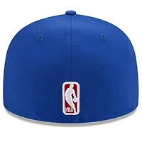 Men's New Era Royal Philadelphia 76ers Chainstitch Logo Pin 59FIFTY Fitted Hat