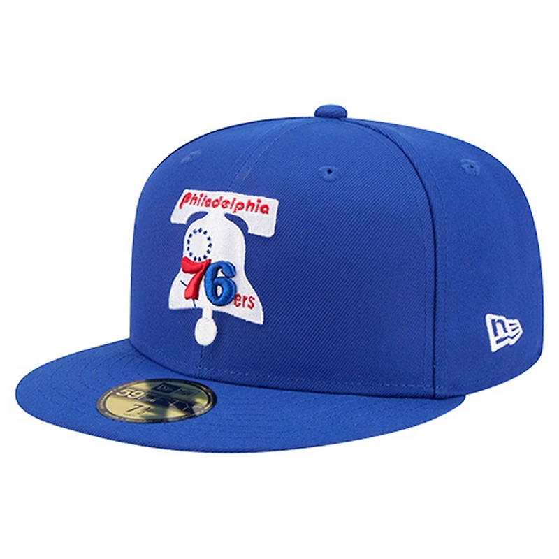 Men's New Era Royal Philadelphia 76ers Core Logo 59FIFTY Fitted Hat