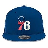 Men's New Era Royal Philadelphia 76ers Core Logo Meshback 9FIFTY Snapback Hat