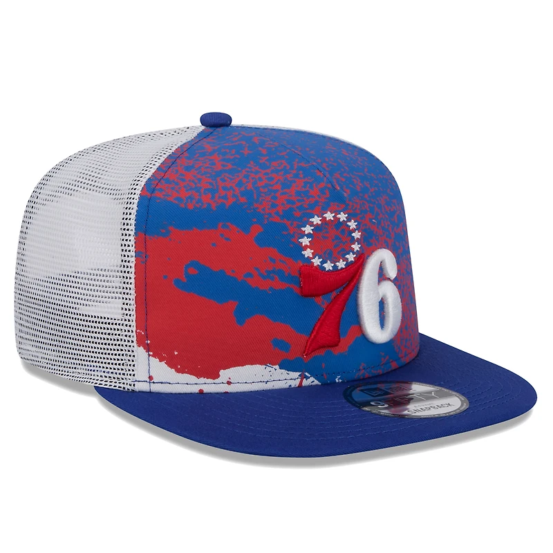 Casquette Snapback Royal Philadelphia 76ers Court Sport Speckle 9FIFTY New Era pour homme