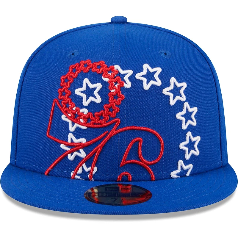 Casquette ajustée 59FIFTY Royal Philadelphia 76ers Game Day Hollow Logo Mashup New Era pour homme