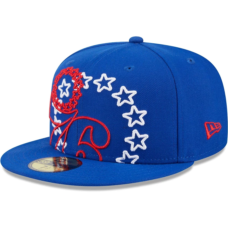 Casquette ajustée 59FIFTY Royal Philadelphia 76ers Game Day Hollow Logo Mashup New Era pour homme